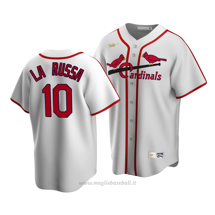 Maglia Baseball Uomo St. Louis Cardinals Tony La Russa Cooperstown Collection Primera Bianco